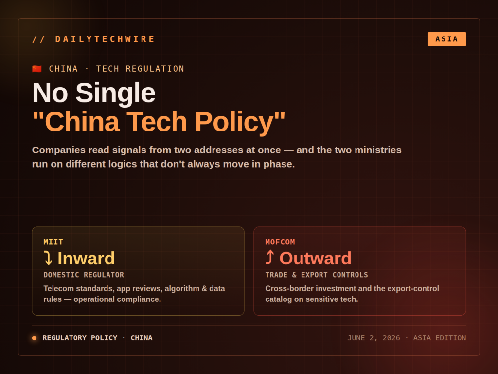 Reading Signals from MIIT and MOFCOM: What China’s Technology Regulatory Framework Is Reshaping