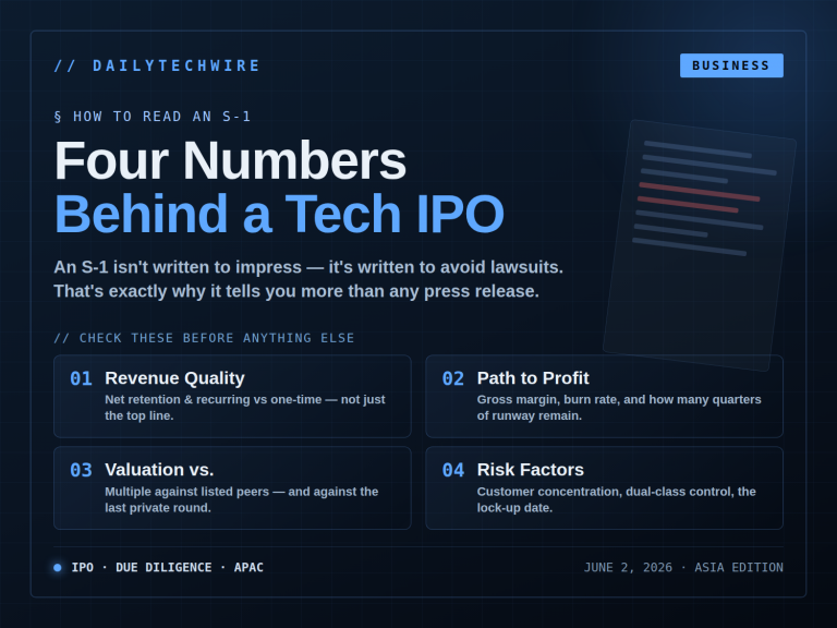 How to Read an S-1: Four Numbers That Decide Whether a Tech IPO Is Worth It